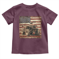 American Flag Quad 4 Wheeler Toddler T Shirt Vintage Retro Cool ATV Quadrider Off Road Clothing - Wonder Print Shop
