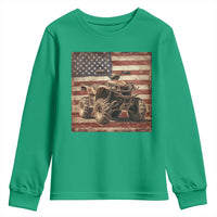 American Flag Quad 4 Wheeler Youth Sweatshirt Vintage Retro Cool ATV Quadrider Off Road Clothing - Wonder Print Shop