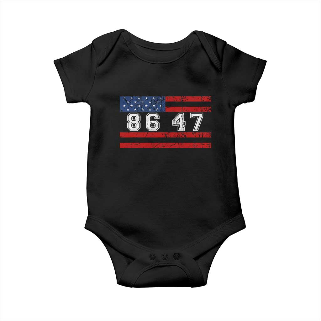 86 47 Baby Onesie Impeach 47th President US Flag 8647