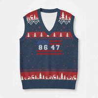 86 47 V-Neck Knit Sweater Vest Impeach 47th President US Flag 8647 - Wonder Print Shop