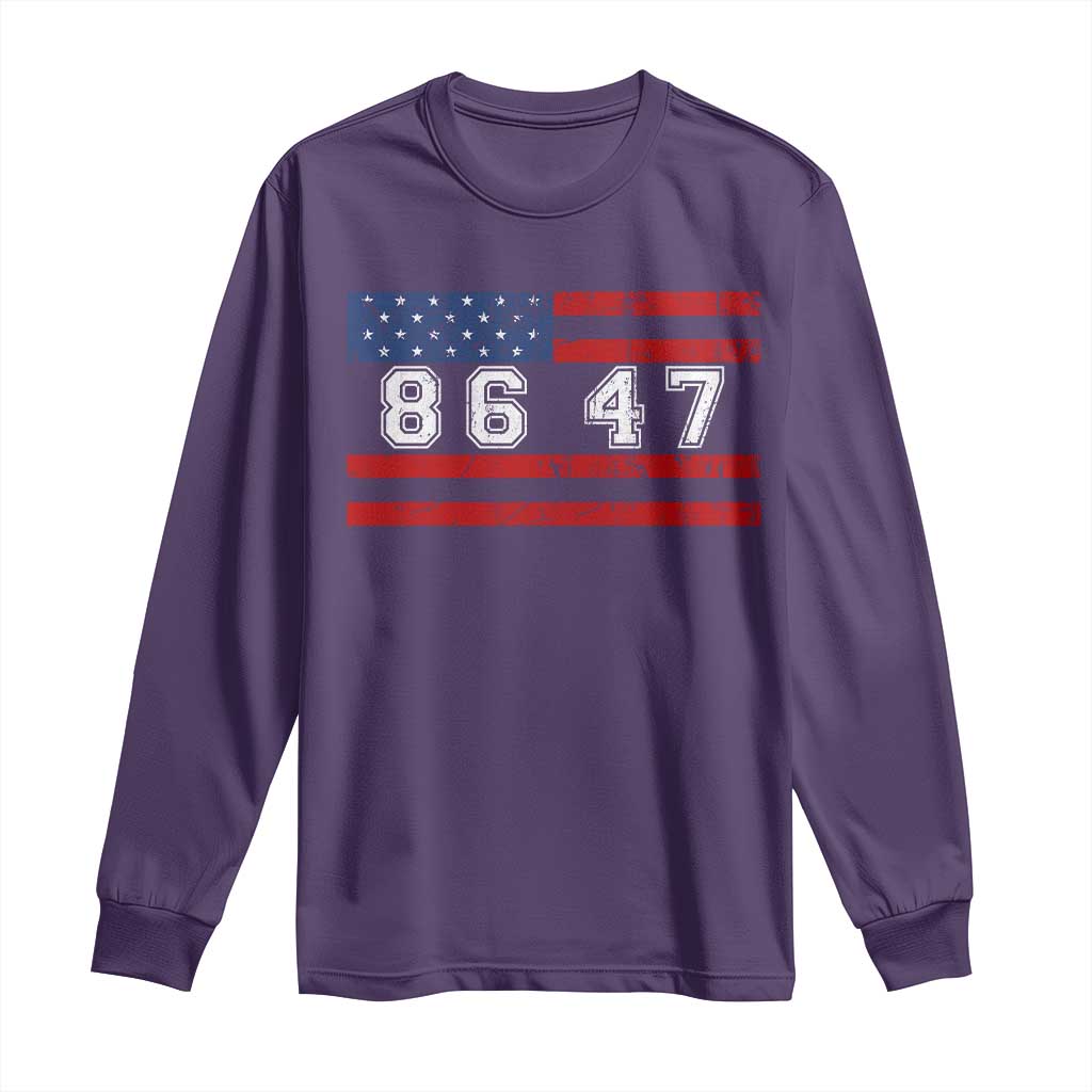 86 47 Long Sleeve Shirt Impeach 47th President US Flag 8647