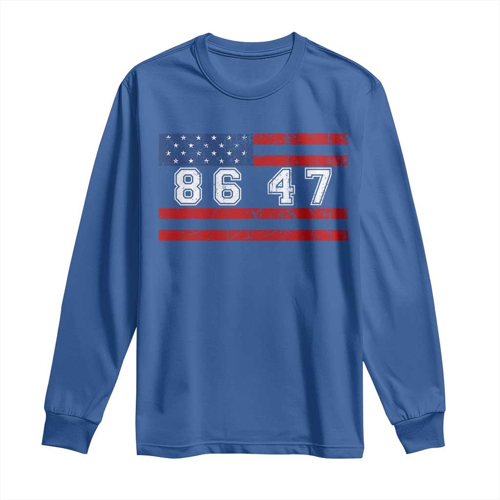 86 47 Long Sleeve Shirt Impeach 47th President US Flag 8647