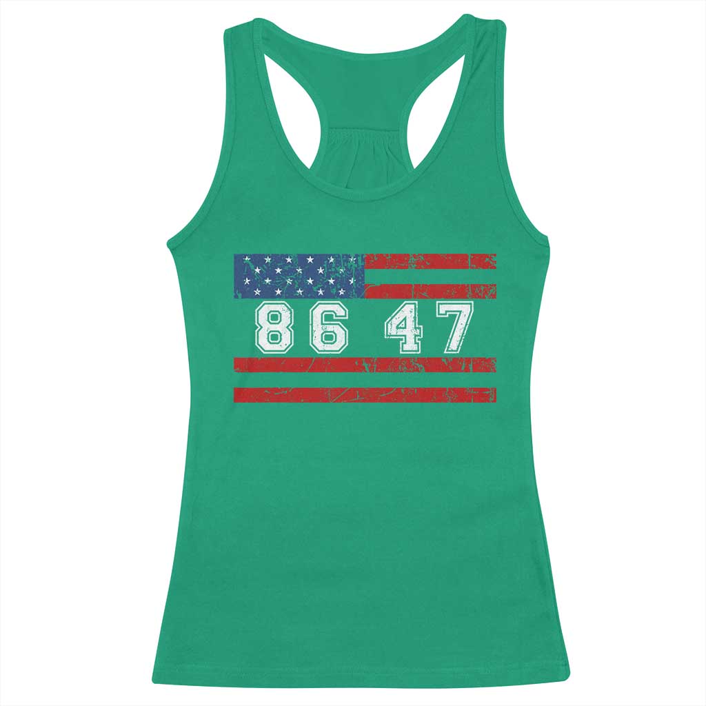86 47 Racerback Tank Top Impeach 47th President US Flag 8647