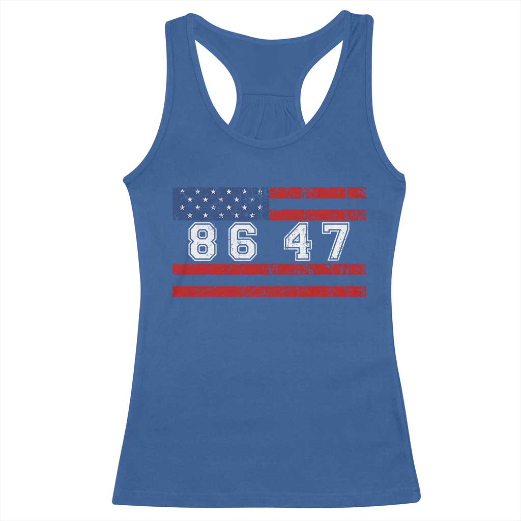86 47 Racerback Tank Top Impeach 47th President US Flag 8647