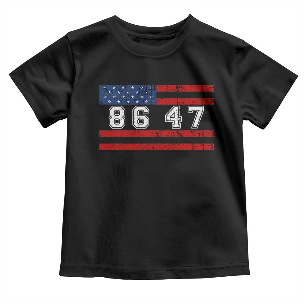 86 47 Toddler T Shirt Impeach 47th President US Flag 8647