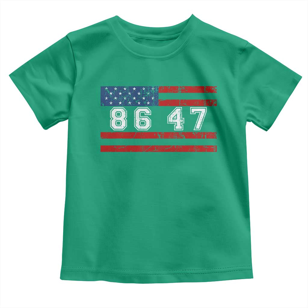 86 47 Toddler T Shirt Impeach 47th President US Flag 8647