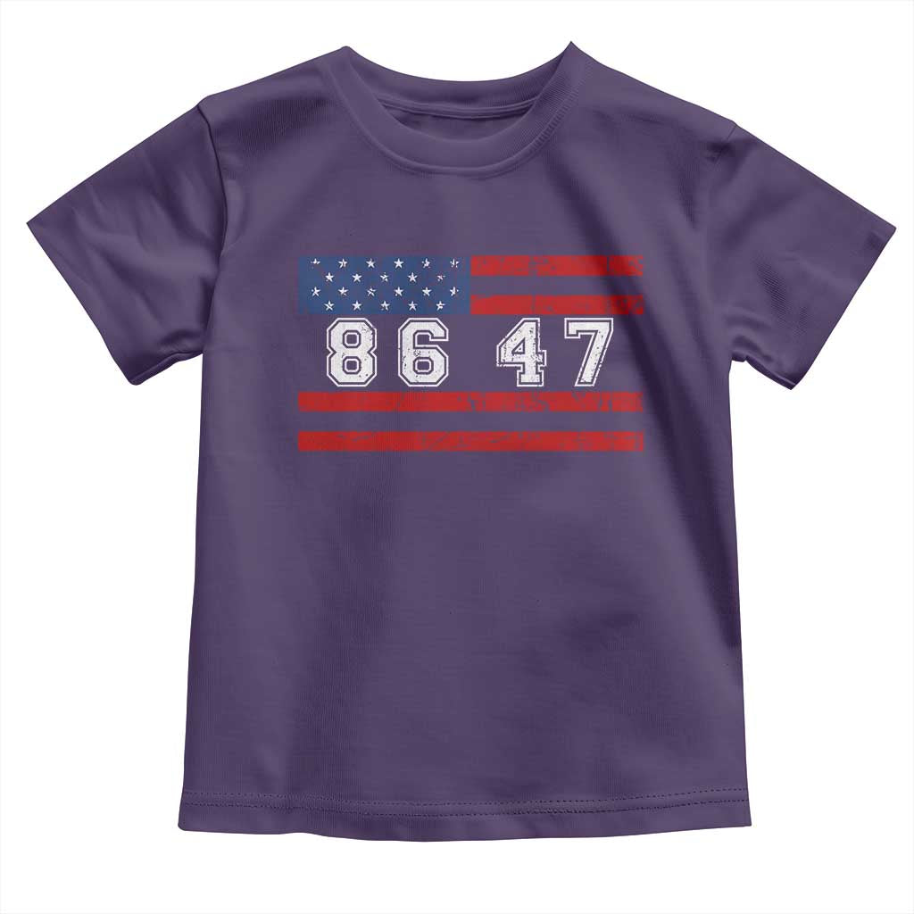 86 47 Toddler T Shirt Impeach 47th President US Flag 8647