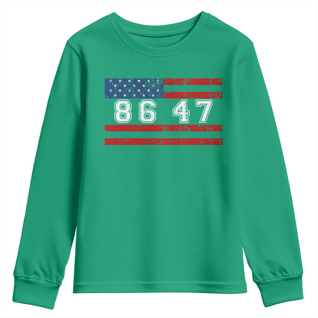 86 47 Youth Sweatshirt Impeach 47th President US Flag 8647