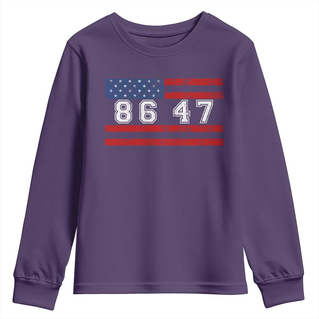 86 47 Youth Sweatshirt Impeach 47th President US Flag 8647