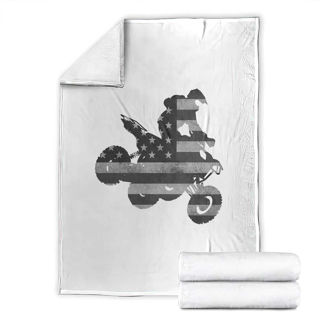Cool ATV Throw Blanket Quad 4 Wheeler ATV Riding American Flag - Wonder Print Shop