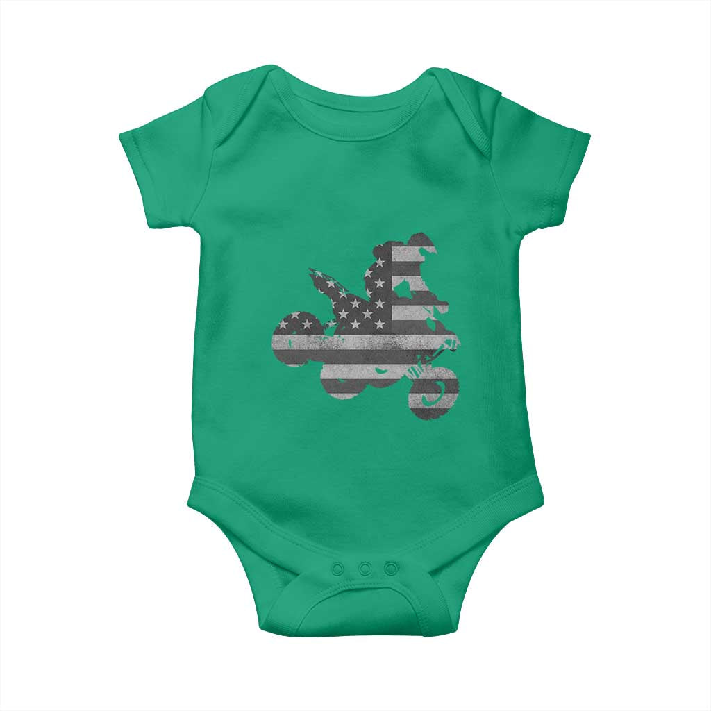 Cool ATV Baby Onesie Quad 4 Wheeler ATV Riding American Flag - Wonder Print Shop