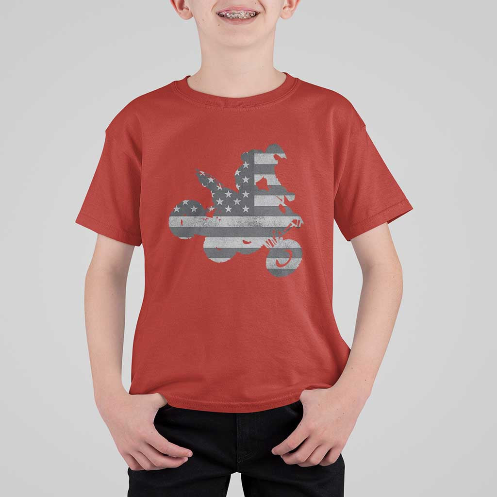 Cool ATV T Shirt For Kid Quad 4 Wheeler ATV Riding American Flag - Wonder Print Shop