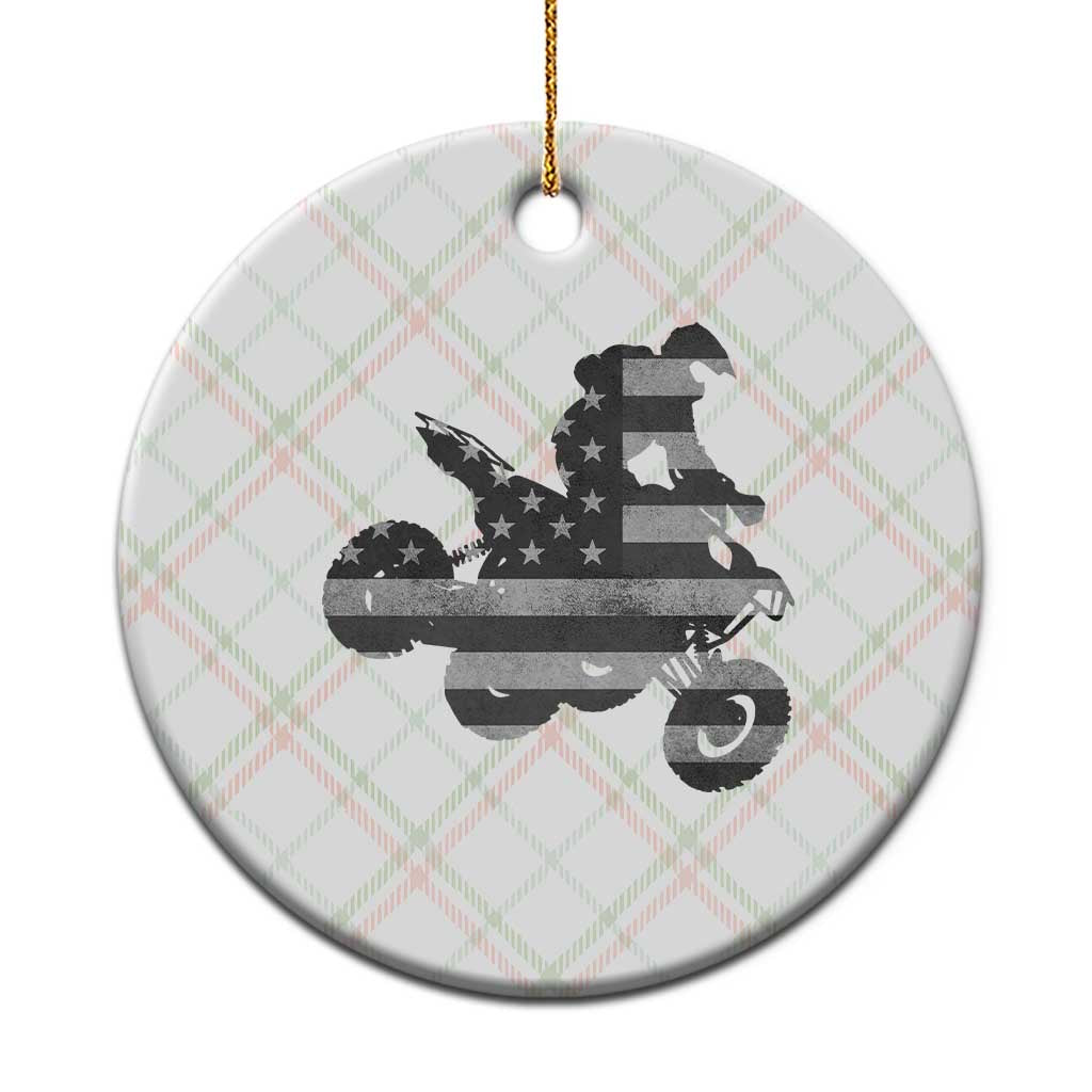 Cool ATV Ceramic Ornament Quad 4 Wheeler ATV Riding American Flag - Wonder Print Shop