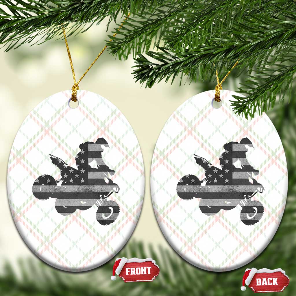 Cool ATV Ceramic Ornament Quad 4 Wheeler ATV Riding American Flag - Wonder Print Shop