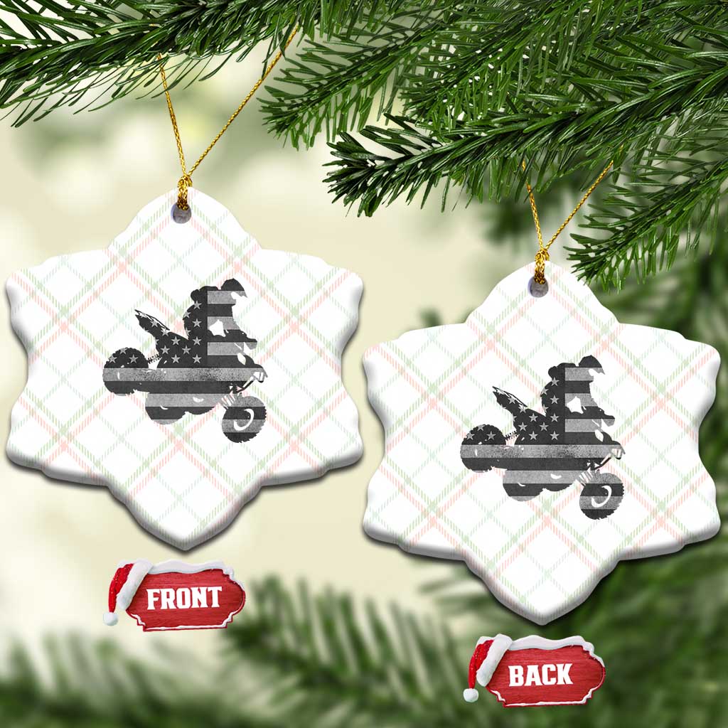 Cool ATV Ceramic Ornament Quad 4 Wheeler ATV Riding American Flag - Wonder Print Shop