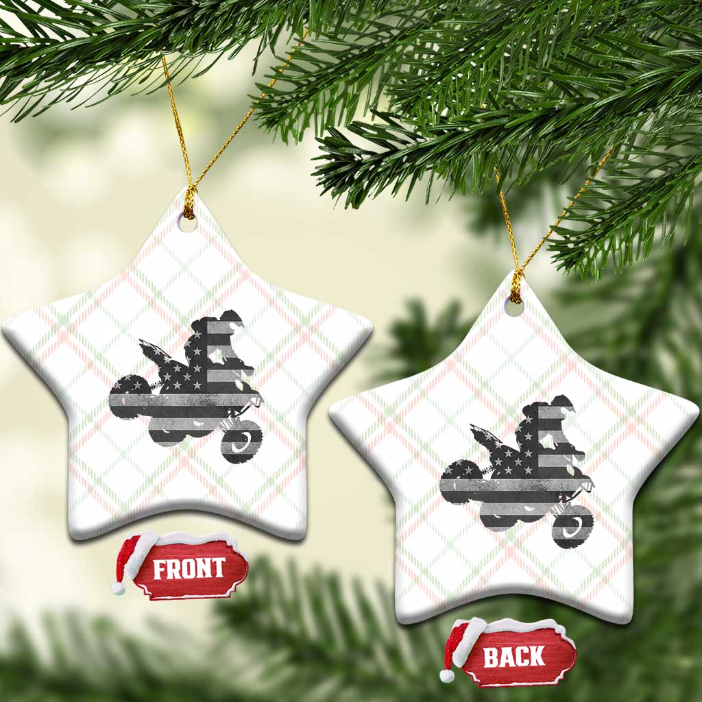 Cool ATV Ceramic Ornament Quad 4 Wheeler ATV Riding American Flag - Wonder Print Shop