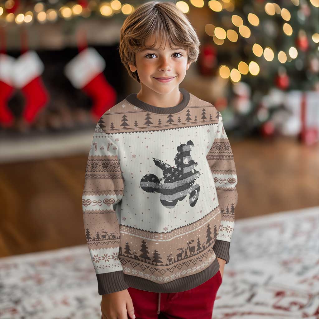 Cool ATV Ugly Christmas Sweater Quad 4 Wheeler ATV Riding American Flag - Wonder Print Shop