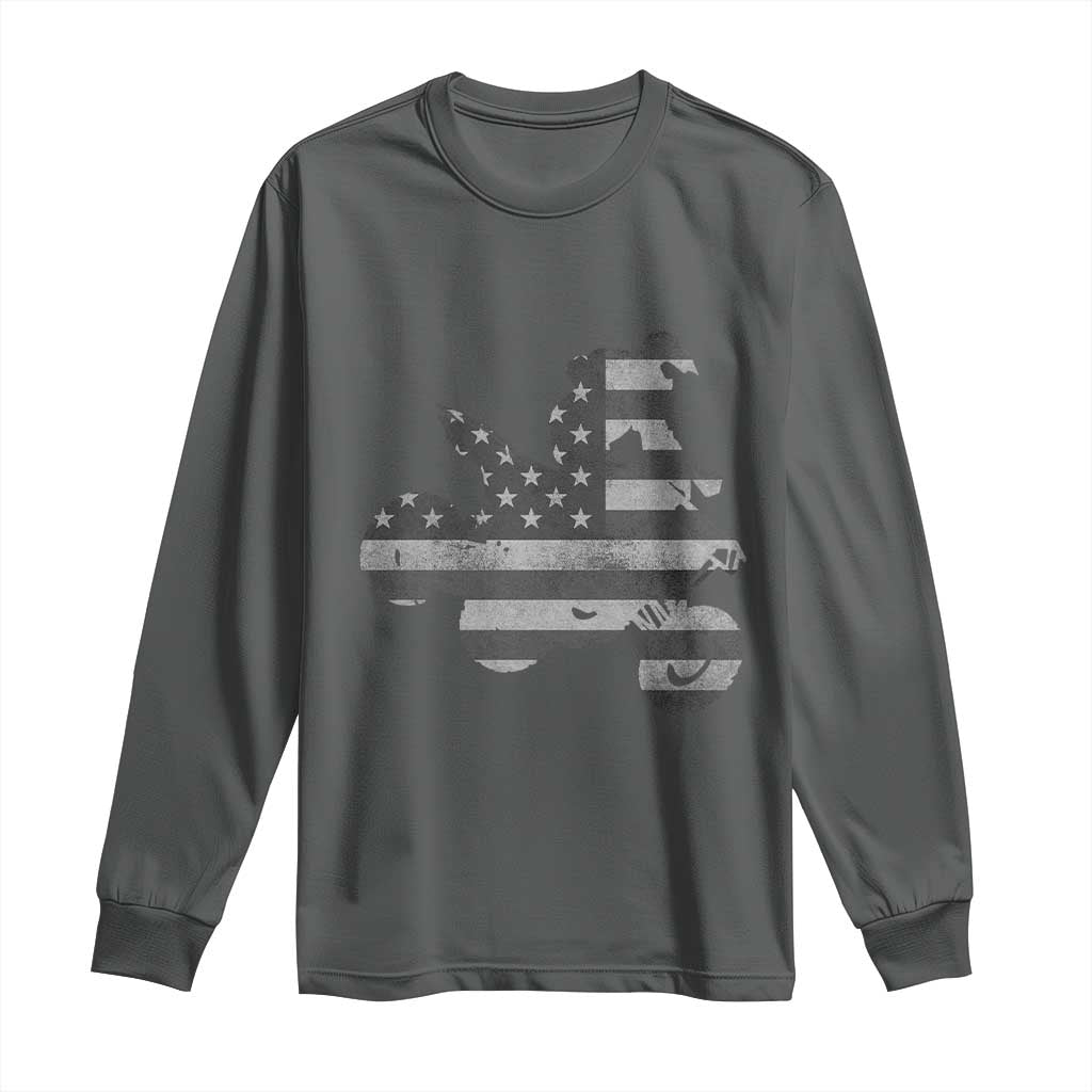 Cool ATV Long Sleeve Shirt Quad 4 Wheeler ATV Riding American Flag - Wonder Print Shop