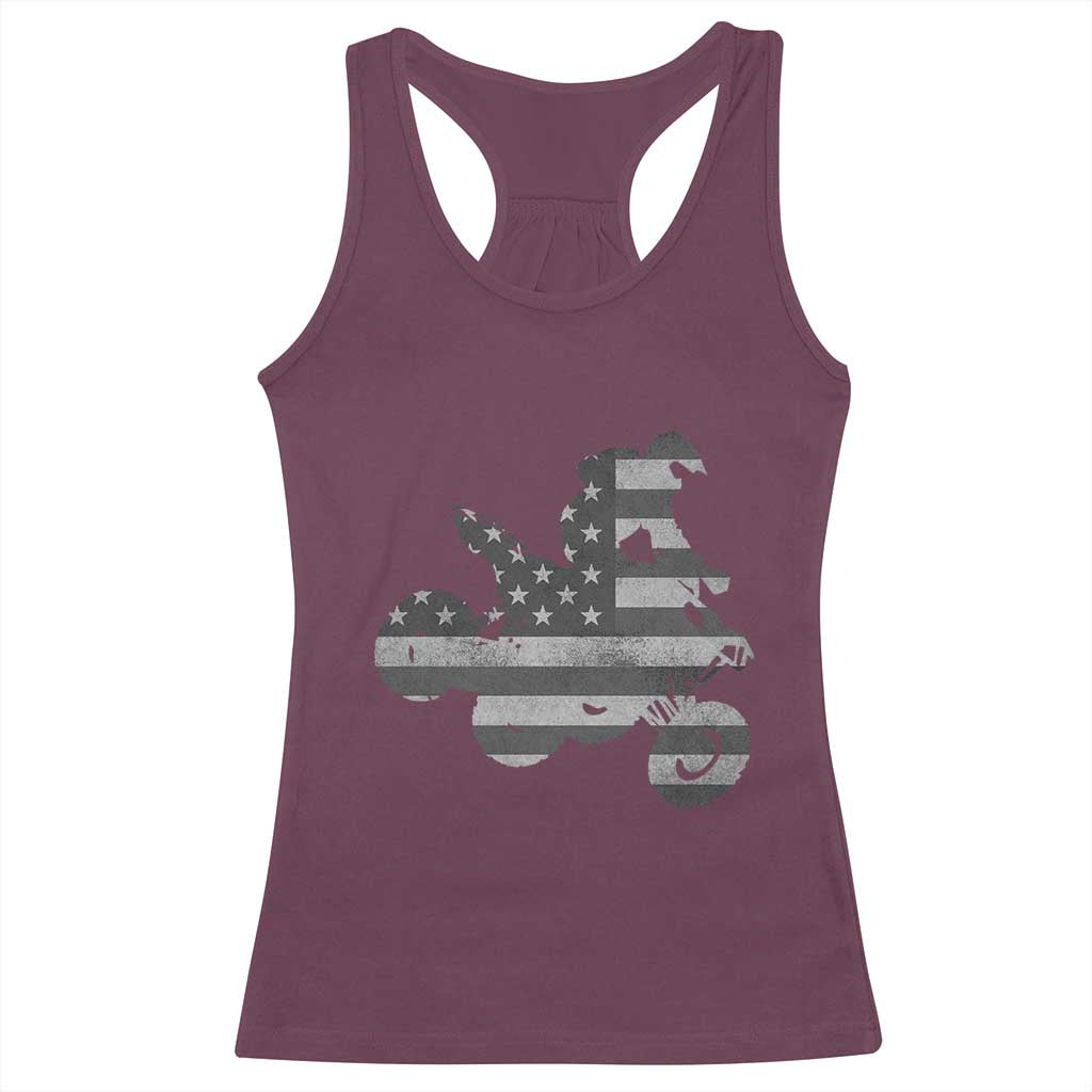 Cool ATV Racerback Tank Top Quad 4 Wheeler ATV Riding American Flag - Wonder Print Shop