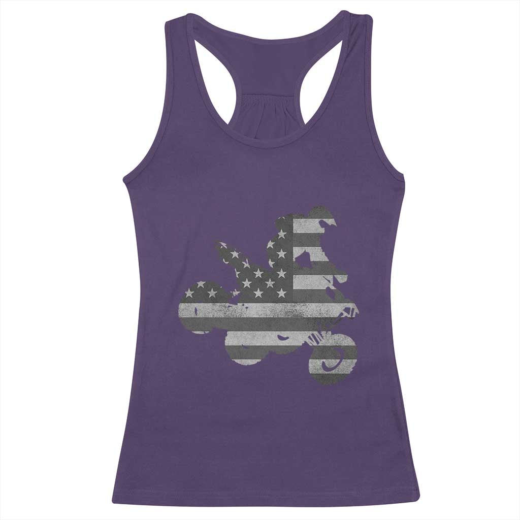 Cool ATV Racerback Tank Top Quad 4 Wheeler ATV Riding American Flag - Wonder Print Shop