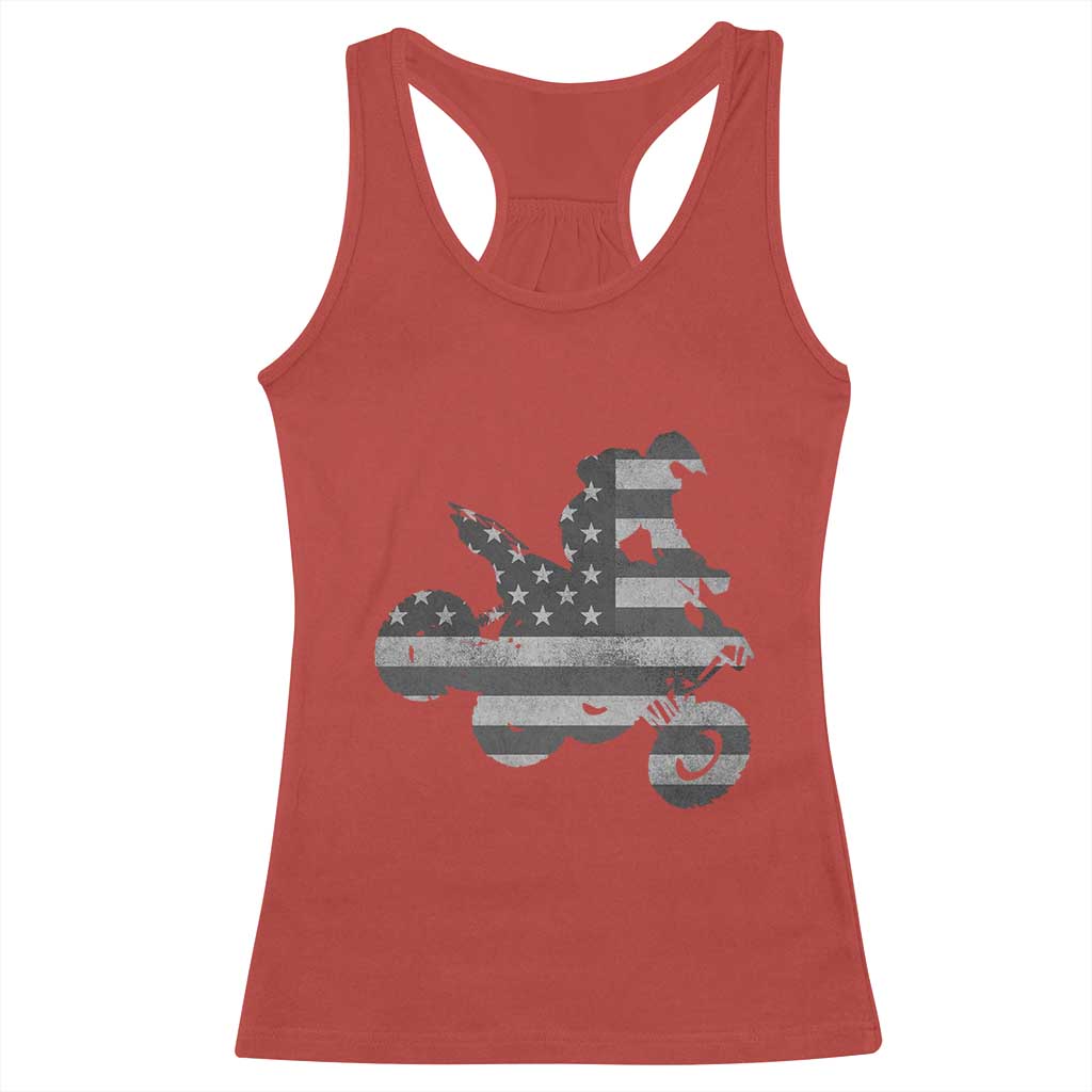 Cool ATV Racerback Tank Top Quad 4 Wheeler ATV Riding American Flag - Wonder Print Shop