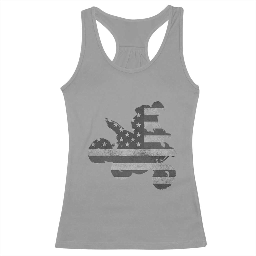 Cool ATV Racerback Tank Top Quad 4 Wheeler ATV Riding American Flag - Wonder Print Shop