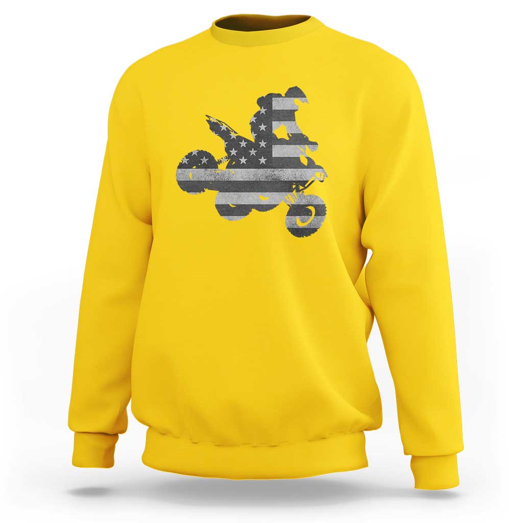 Cool ATV Sweatshirt Quad 4 Wheeler ATV Riding American Flag - Wonder Print Shop