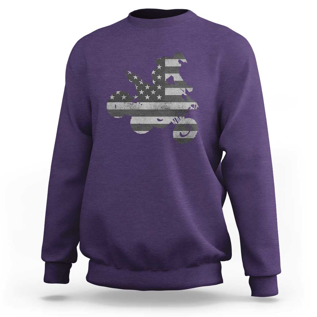 Cool ATV Sweatshirt Quad 4 Wheeler ATV Riding American Flag - Wonder Print Shop