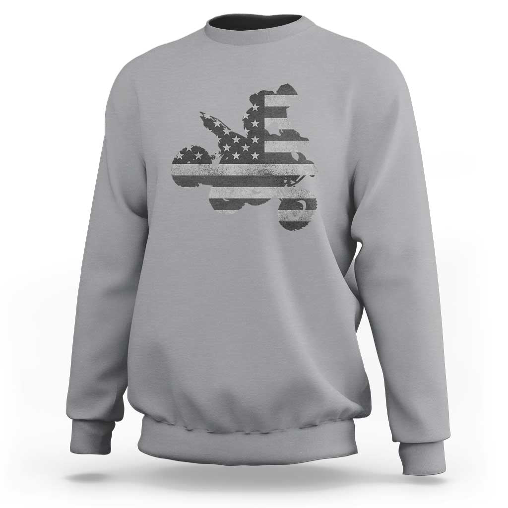 Cool ATV Sweatshirt Quad 4 Wheeler ATV Riding American Flag - Wonder Print Shop