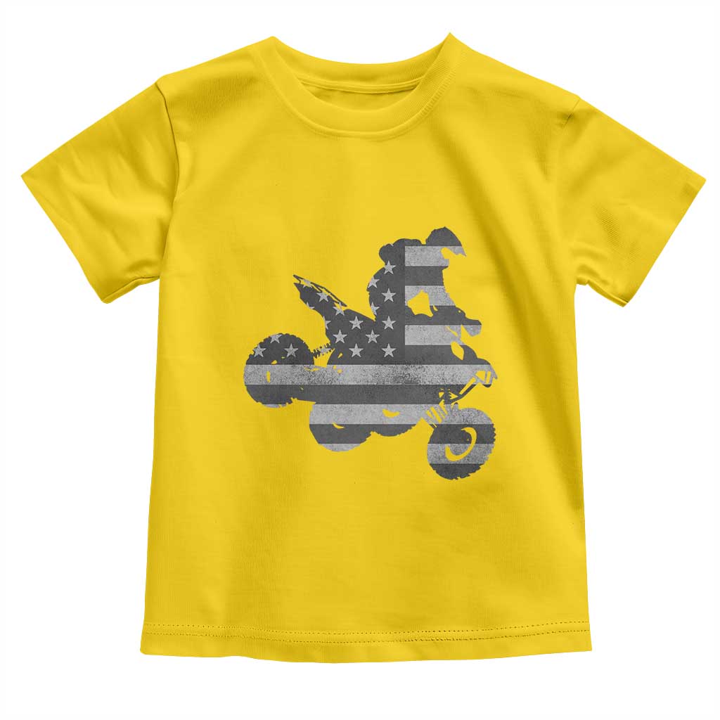 Cool ATV Toddler T Shirt Quad 4 Wheeler ATV Riding American Flag - Wonder Print Shop