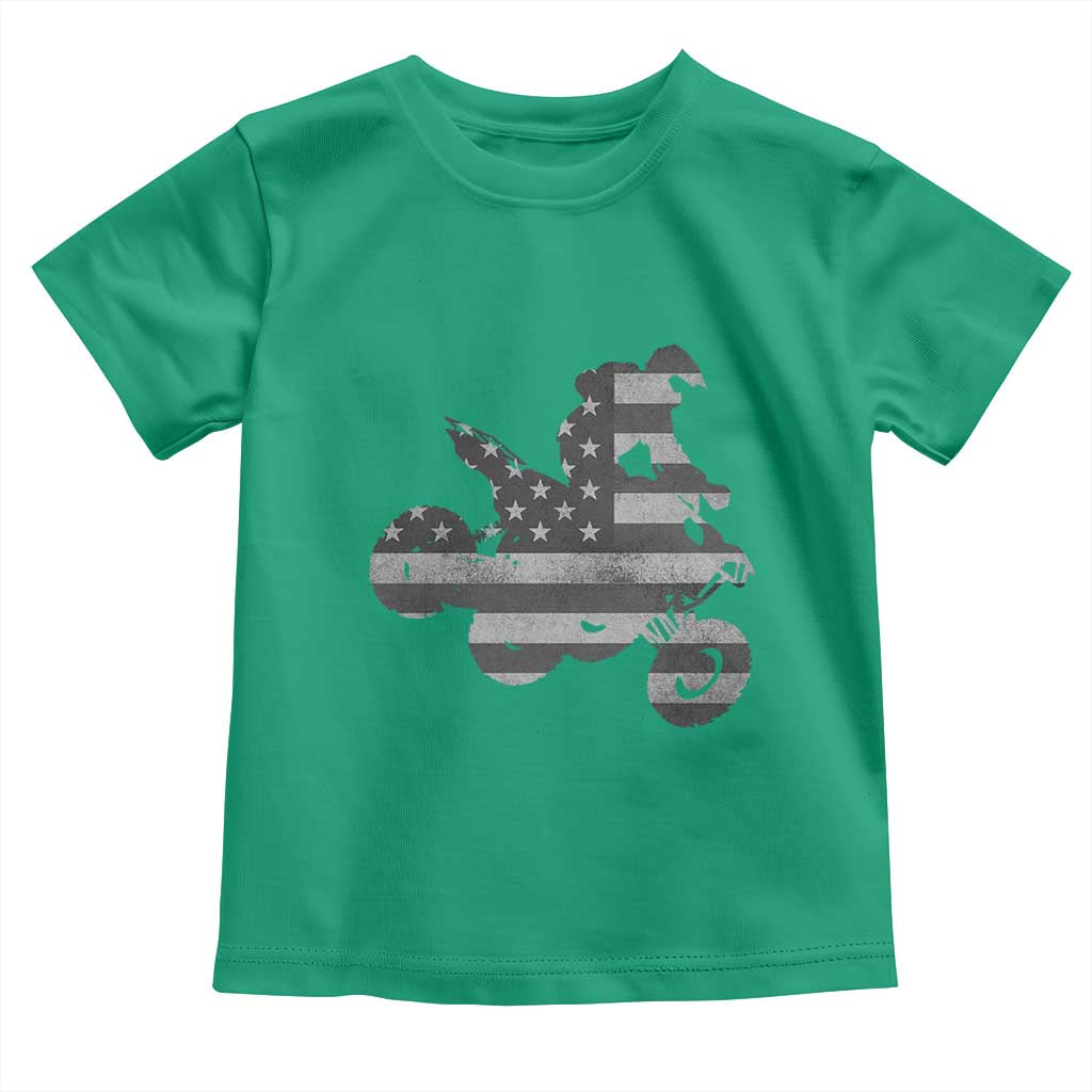 Cool ATV Toddler T Shirt Quad 4 Wheeler ATV Riding American Flag - Wonder Print Shop