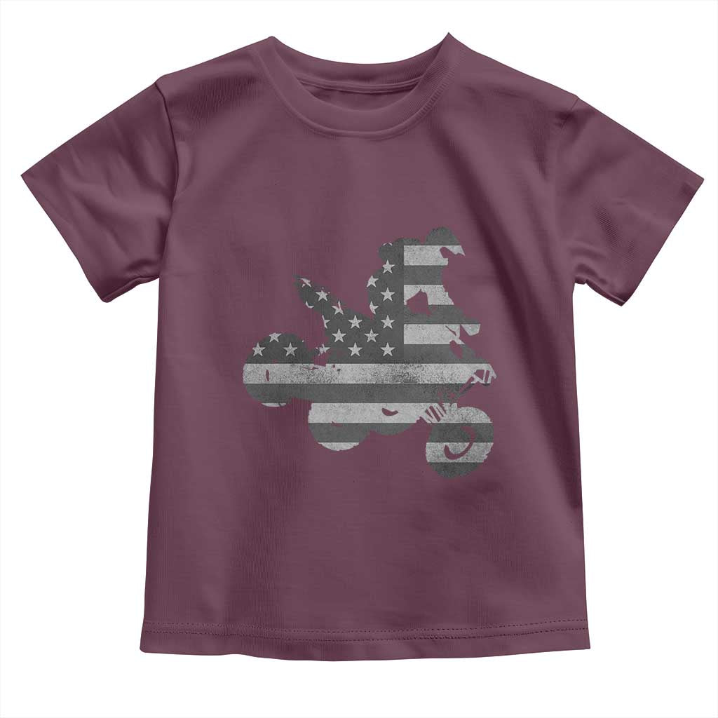 Cool ATV Toddler T Shirt Quad 4 Wheeler ATV Riding American Flag - Wonder Print Shop