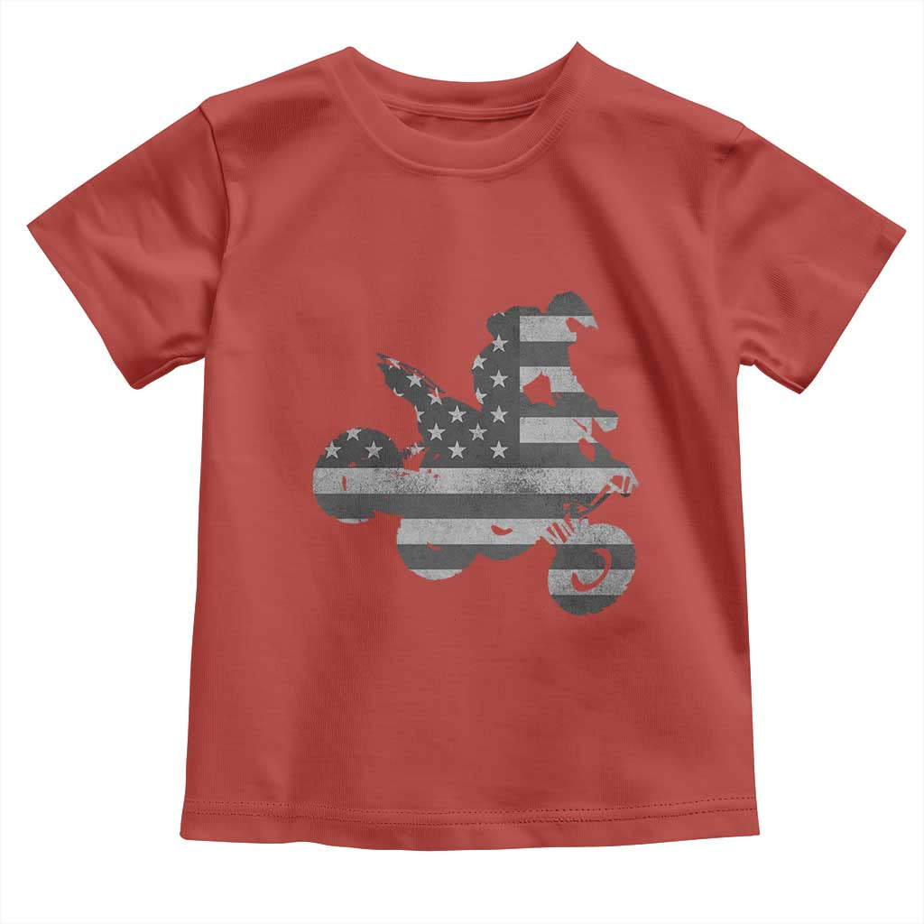 Cool ATV Toddler T Shirt Quad 4 Wheeler ATV Riding American Flag - Wonder Print Shop