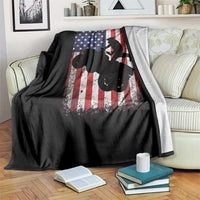 Cool ATV American Flag Throw Blanket Retro Quad 4 Wheeler ATV Riding Quadrider Off Road - Wonder Print Shop