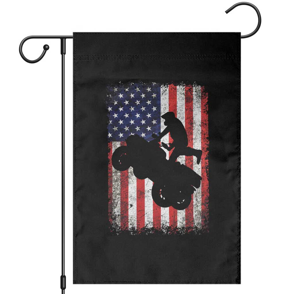 Cool ATV American Flag Garden Flag Retro Quad 4 Wheeler ATV Riding Quadrider Off Road - Wonder Print Shop