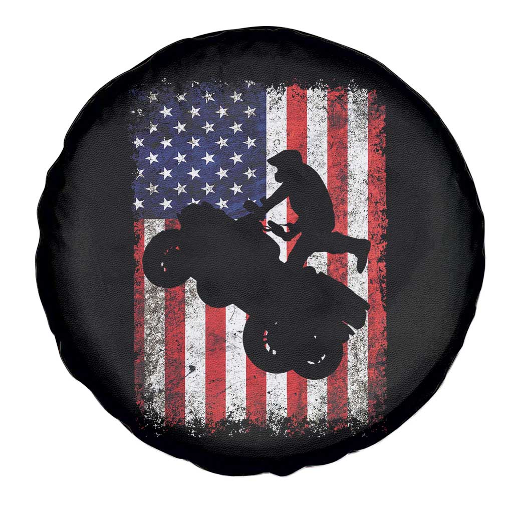 Cool ATV American Flag Spare Tire Cover Retro Quad 4 Wheeler ATV Riding Quadrider Off Road - Wonder Print Shop