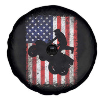 Cool ATV American Flag Spare Tire Cover Retro Quad 4 Wheeler ATV Riding Quadrider Off Road - Wonder Print Shop