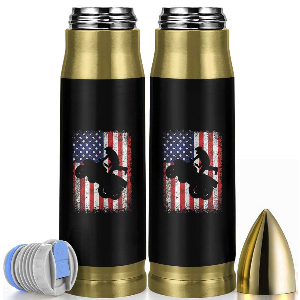 Cool ATV American Flag Bullet Tumbler Retro Quad 4 Wheeler ATV Riding Quadrider Off Road - Wonder Print Shop