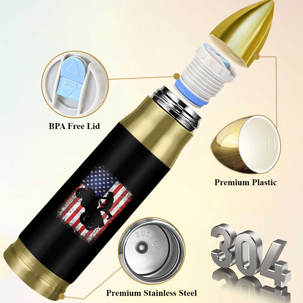 Cool ATV American Flag Bullet Tumbler Retro Quad 4 Wheeler ATV Riding Quadrider Off Road - Wonder Print Shop