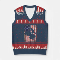 Cool ATV American Flag V-Neck Knit Sweater Vest Retro Quad 4 Wheeler ATV Riding Quadrider Off Road - Wonder Print Shop