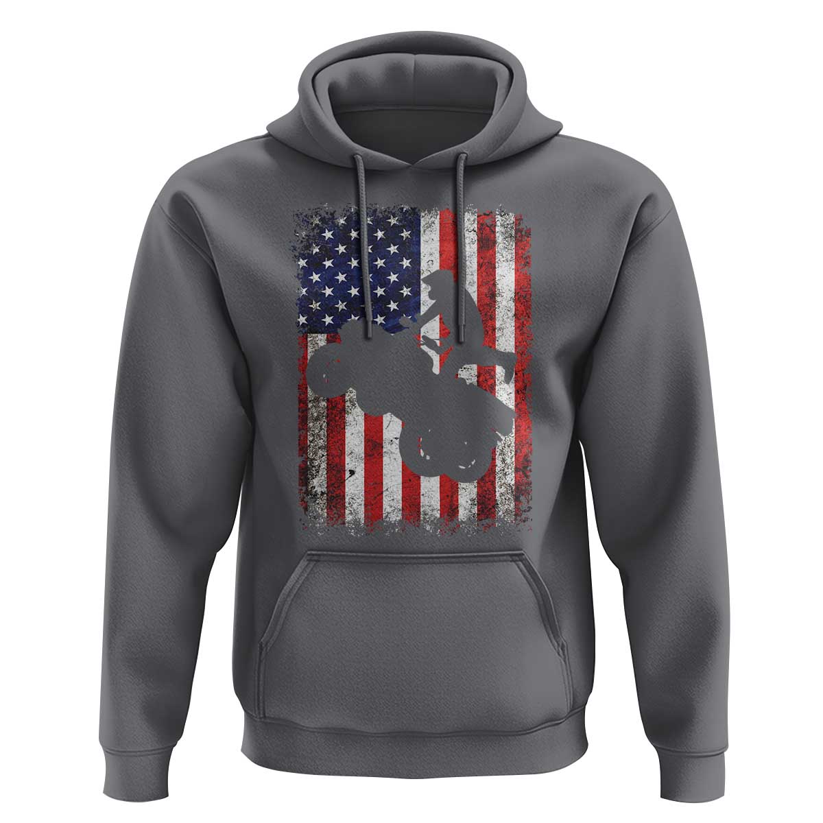 Cool ATV American Flag Hoodie Retro Quad 4 Wheeler ATV Riding Quadrider Off Road - Wonder Print Shop