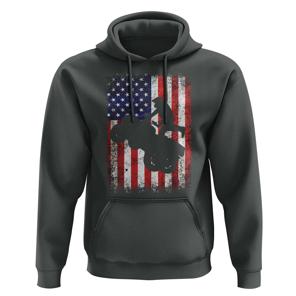 Cool ATV American Flag Hoodie Retro Quad 4 Wheeler ATV Riding Quadrider Off Road - Wonder Print Shop