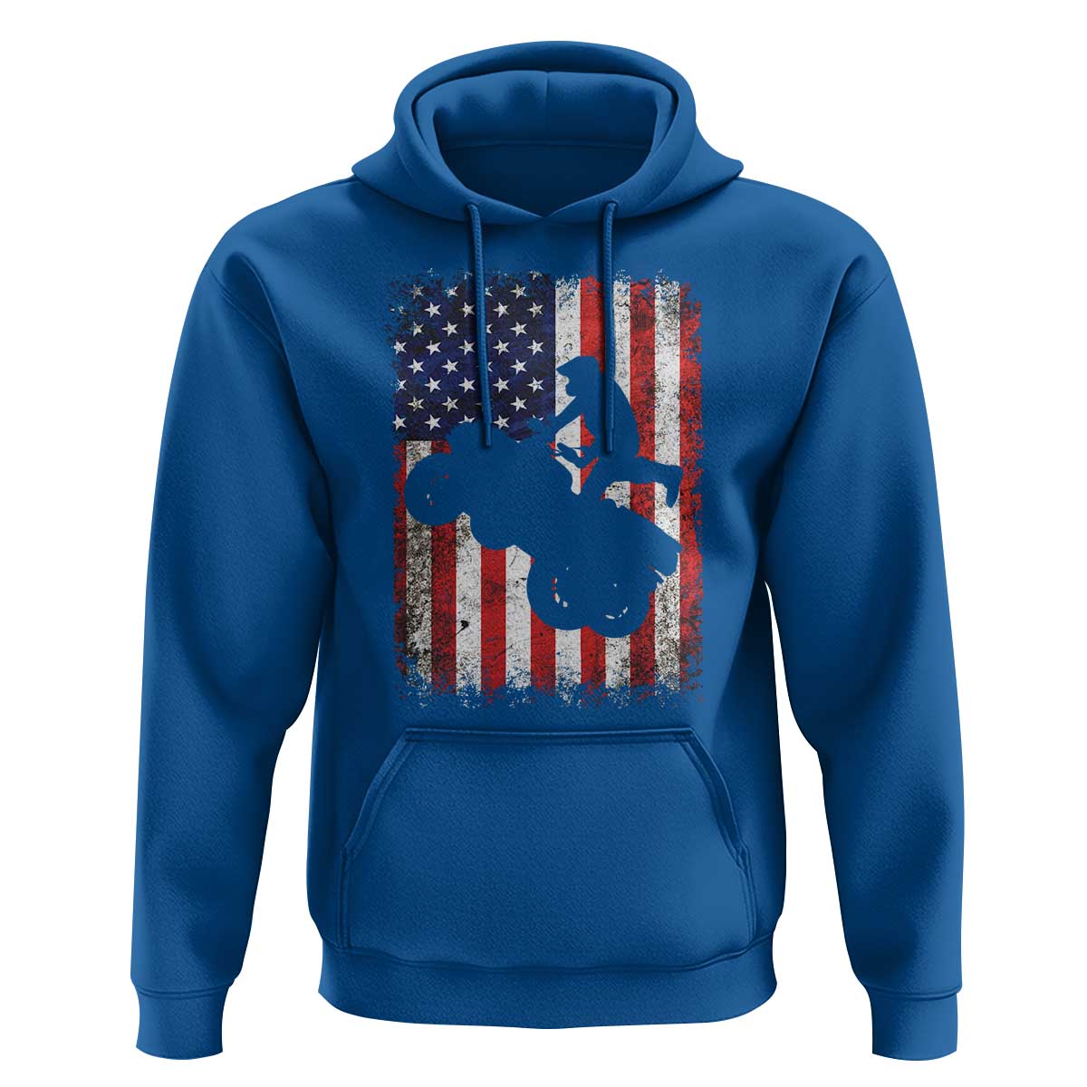 Cool ATV American Flag Hoodie Retro Quad 4 Wheeler ATV Riding Quadrider Off Road - Wonder Print Shop