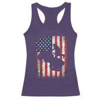 Cool ATV American Flag Racerback Tank Top Retro Quad 4 Wheeler ATV Riding Quadrider Off Road - Wonder Print Shop