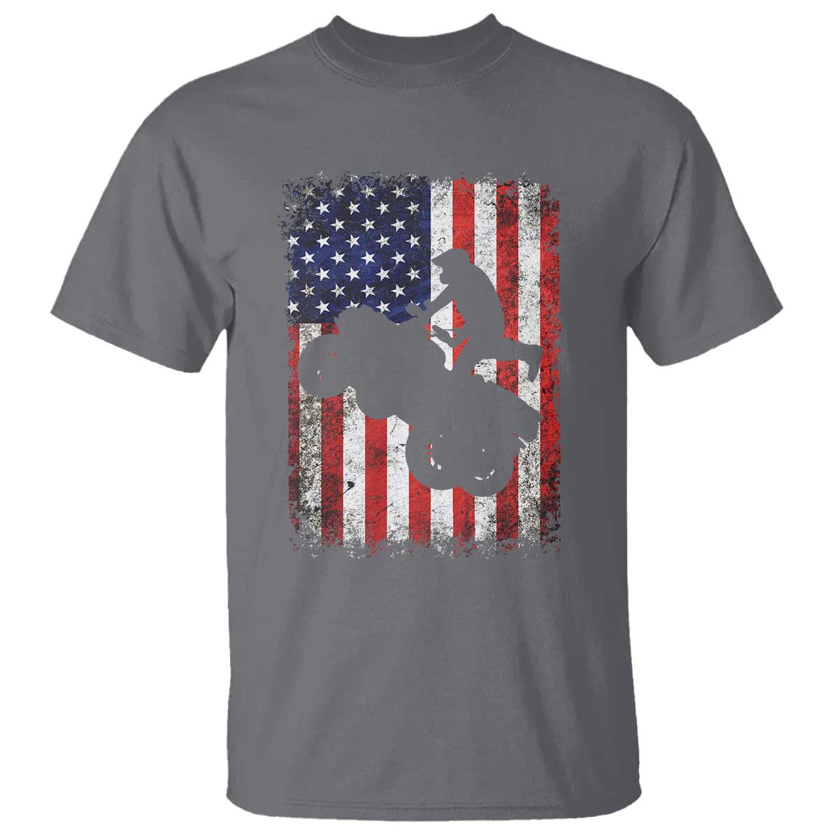 Cool ATV American Flag T Shirt Retro Quad 4 Wheeler ATV Riding Quadrider Off Road - Wonder Print Shop