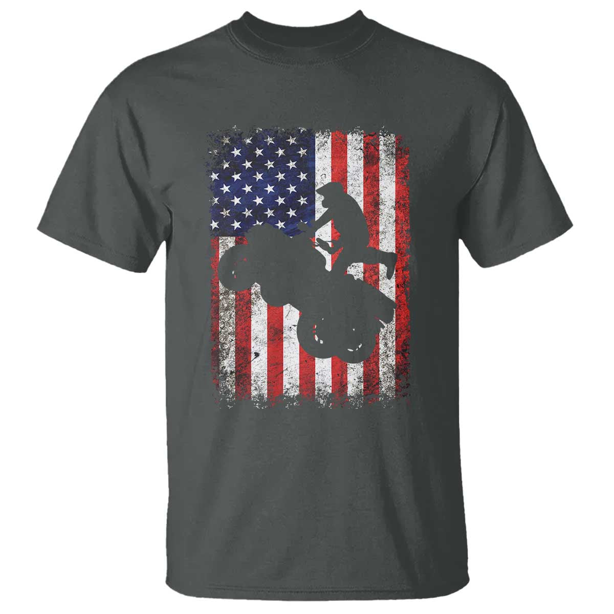 Cool ATV American Flag T Shirt Retro Quad 4 Wheeler ATV Riding Quadrider Off Road - Wonder Print Shop
