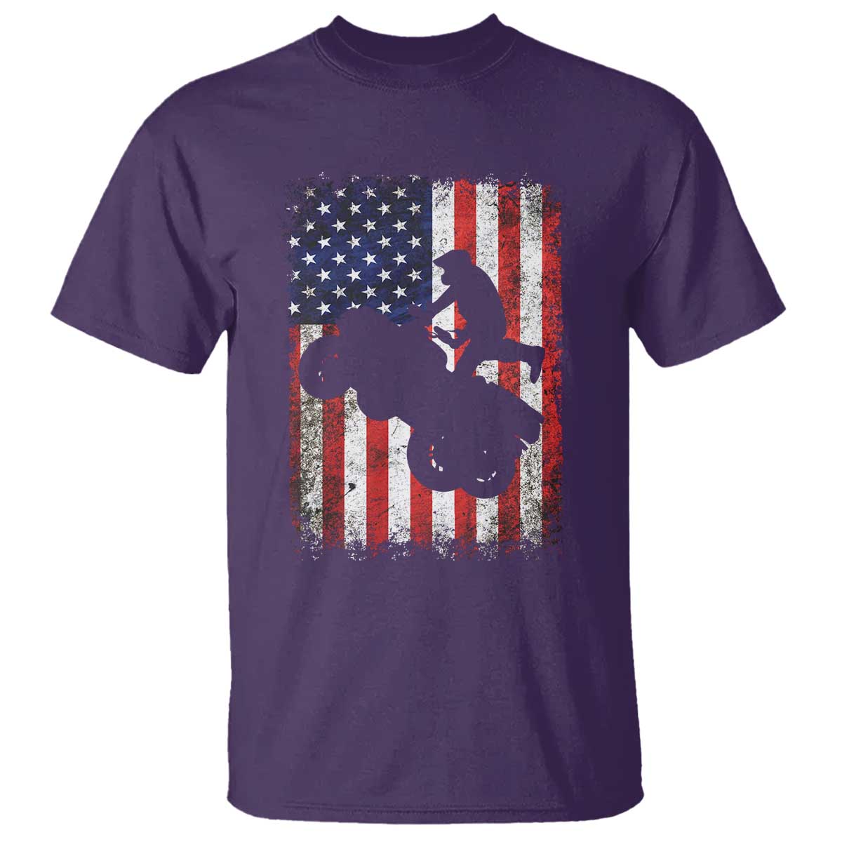 Cool ATV American Flag T Shirt Retro Quad 4 Wheeler ATV Riding Quadrider Off Road - Wonder Print Shop
