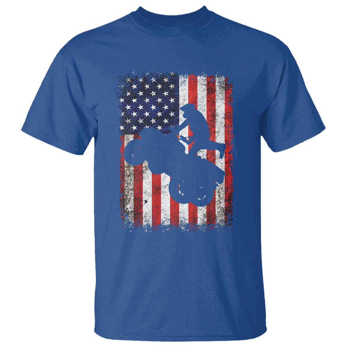Cool ATV American Flag T Shirt Retro Quad 4 Wheeler ATV Riding Quadrider Off Road - Wonder Print Shop