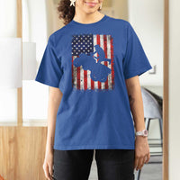 Cool ATV American Flag T Shirt For Women Retro Quad 4 Wheeler ATV Riding Quadrider Off Road - Wonder Print Shop