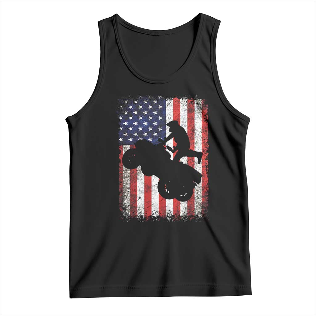 Cool ATV American Flag Tank Top Retro Quad 4 Wheeler ATV Riding Quadrider Off Road - Wonder Print Shop